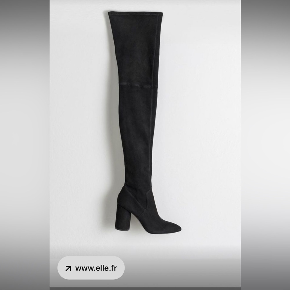 & Other Stories Over the knee black heel boots